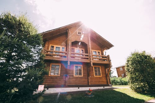 Free Exterior of a Wooden House Stock Photo