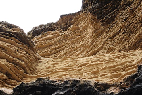 Low Angle Shot of a Natural Rock Formation