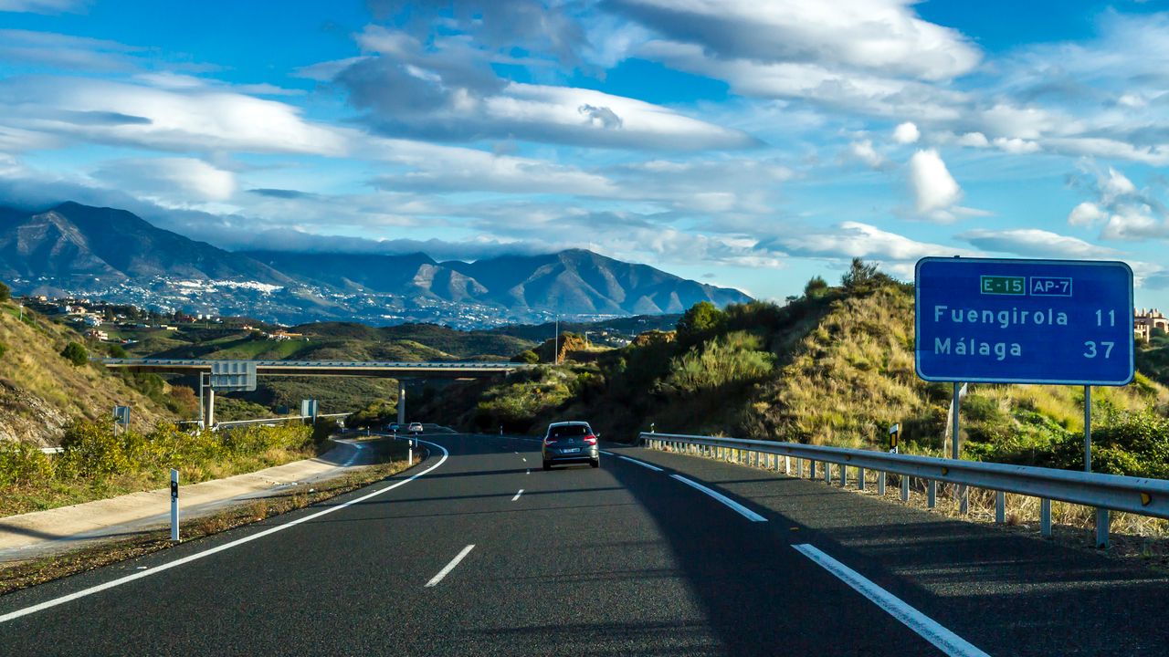 AP-7 toll motorway on the Costa del Sol near Fuengirola, Spain