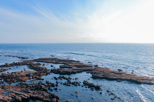 Free Aerial Photography of a Scenic View of the Sea Stock Photo