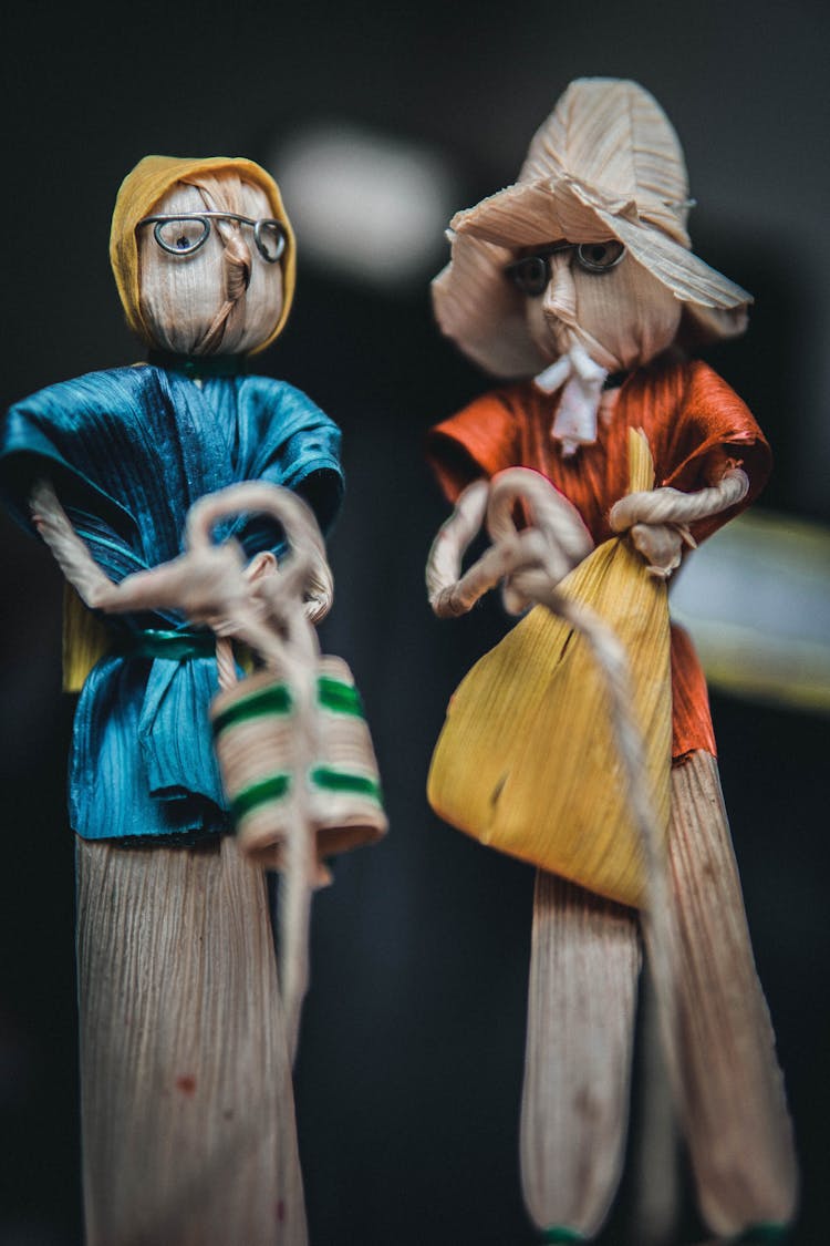 Close-up Of Corn Husk Dolls