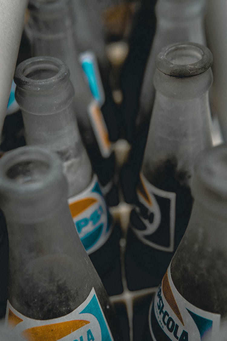 Close-up Of Pepsi Bottles