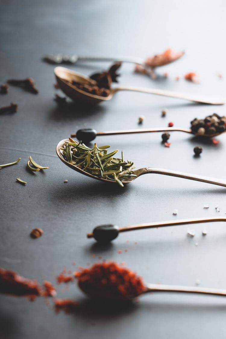 Close-Up Shot Of Herbs And Spices