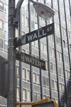 纽约市华尔街和水街的路牌