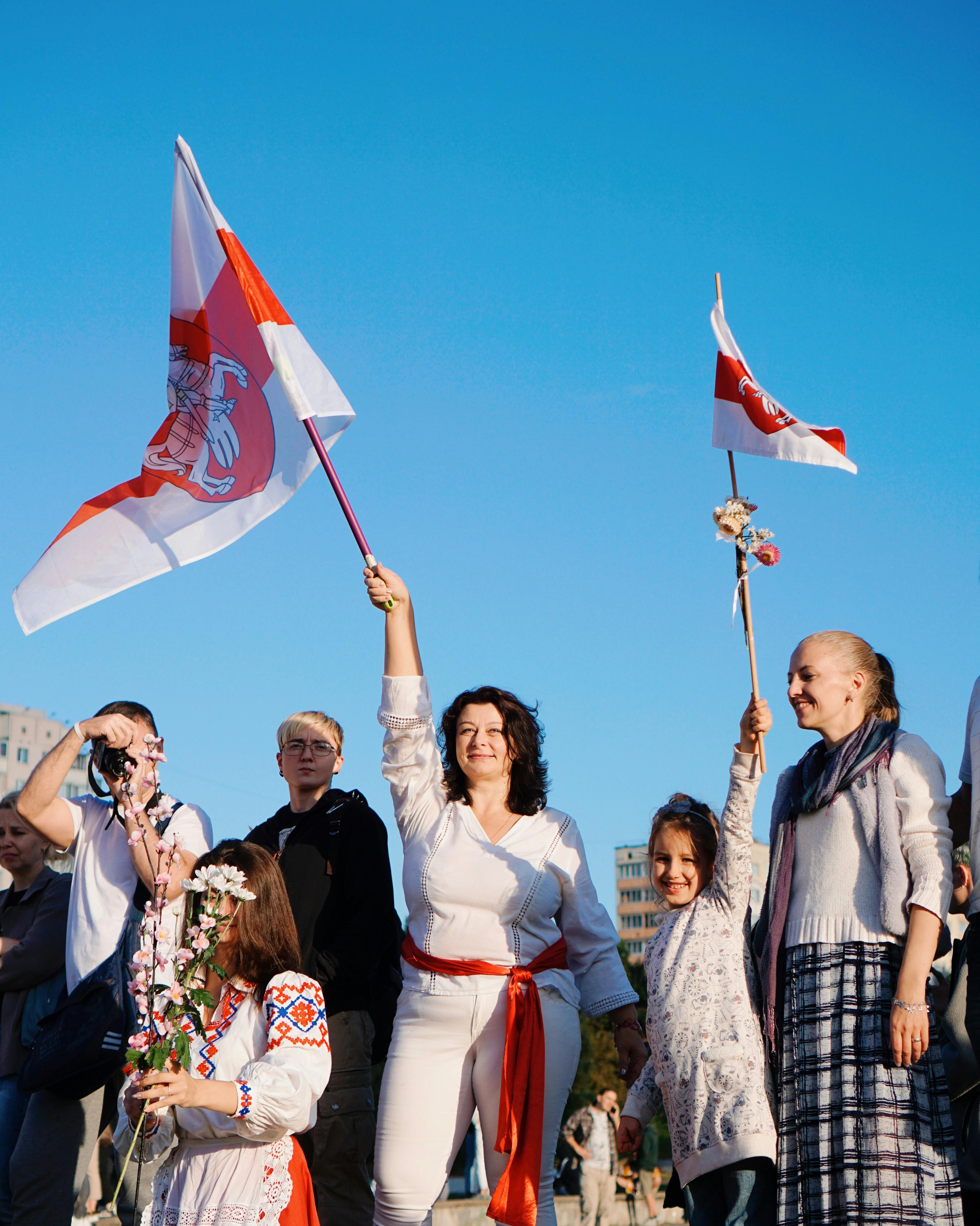 female protesters in belarus