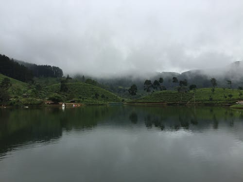 Scenic View of a Lake near the Hills