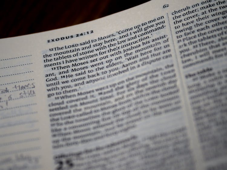 Close-Up Shot Of A Bible Page