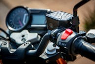 Close Up of Motorcycle Handlebar