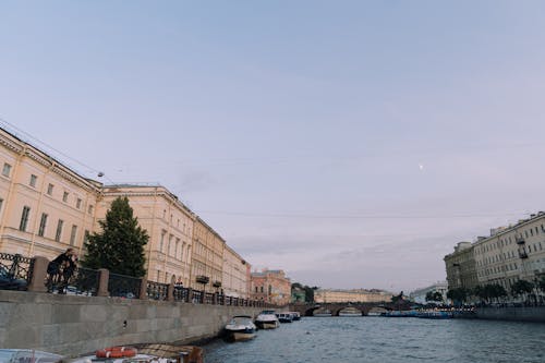 Buildings and the Anichkov Bridge in Saint Petersburg, Russia 