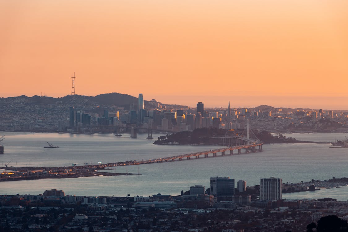 Aerial View of a City during Sunset · Free Stock Photo