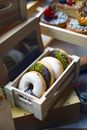 White and Brown Wooden Tray With Assorted Color Eggs