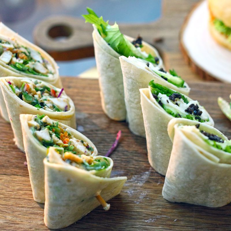 Classic Chicken Salad Wrap with Grapes and Celery