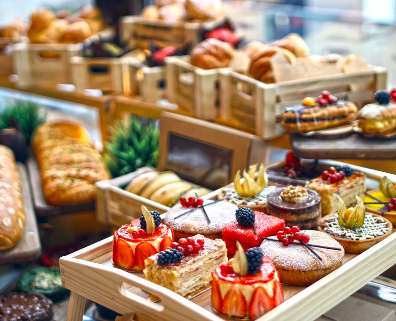 A variety of sweets and desserts displayed on a table.