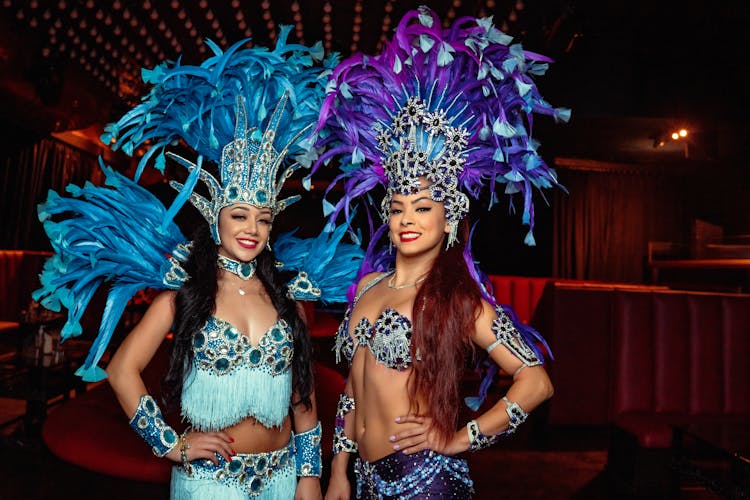 Carnival Dancers In Colorful Costumes