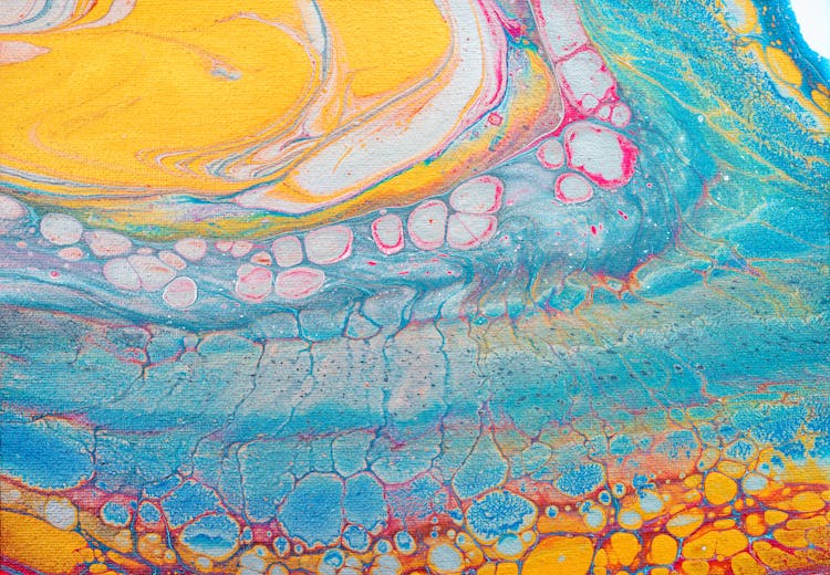 Abstract Art Made Of Oil Paints And Water