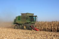 Combine Harvesting on a Cropland