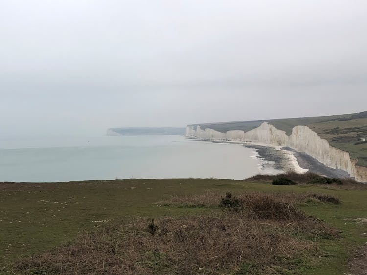 Seven Sisters Cliff And The Seaside In Fog 