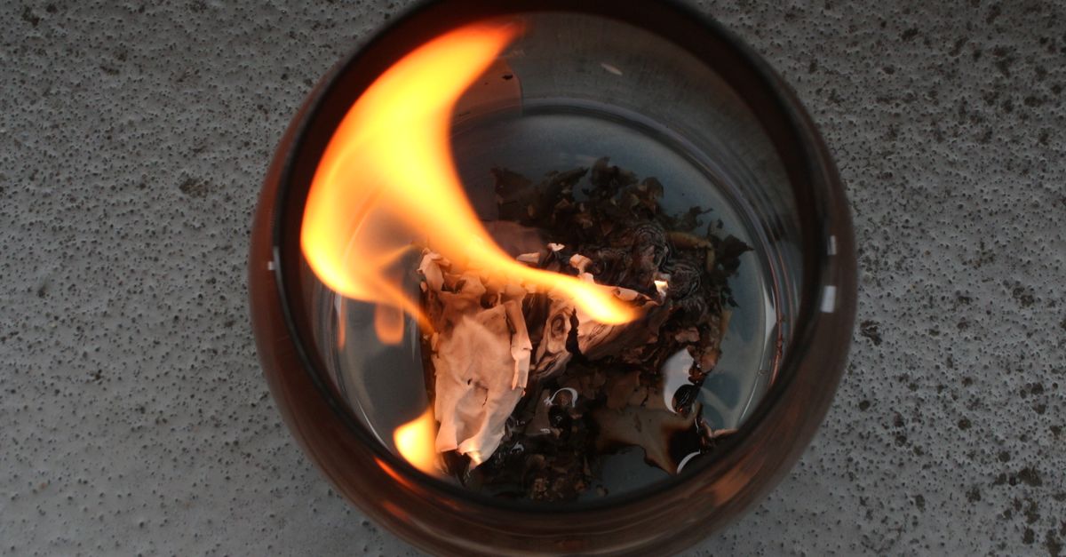 Burning In Open Containers Burning Paper on a Glass Container · Free Stock Photo