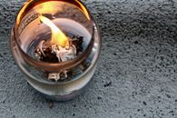 Grave Candle in Close Up