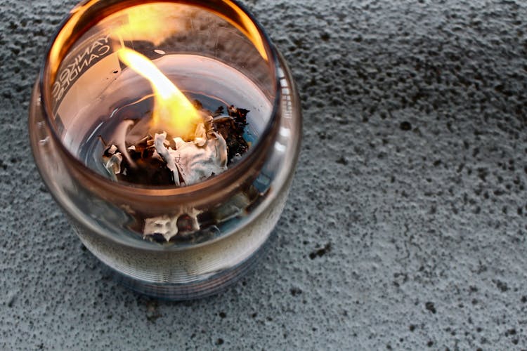 Grave Candle In Close Up