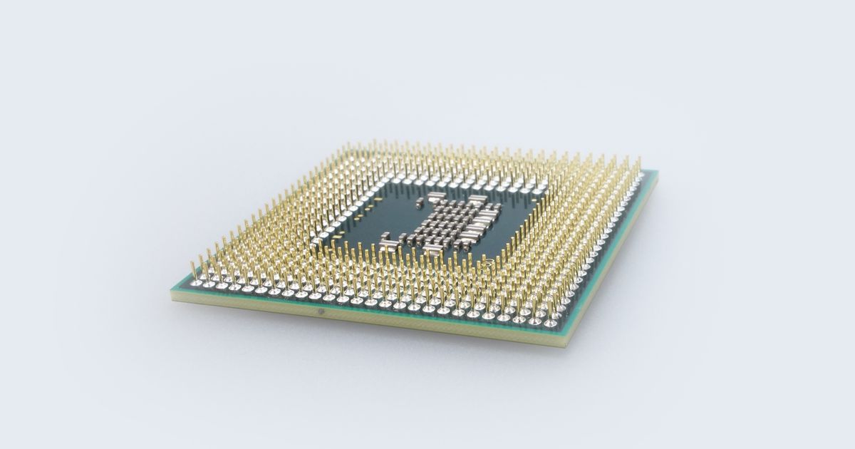 Detailed view of a computer processor. Ideal for technology themes.