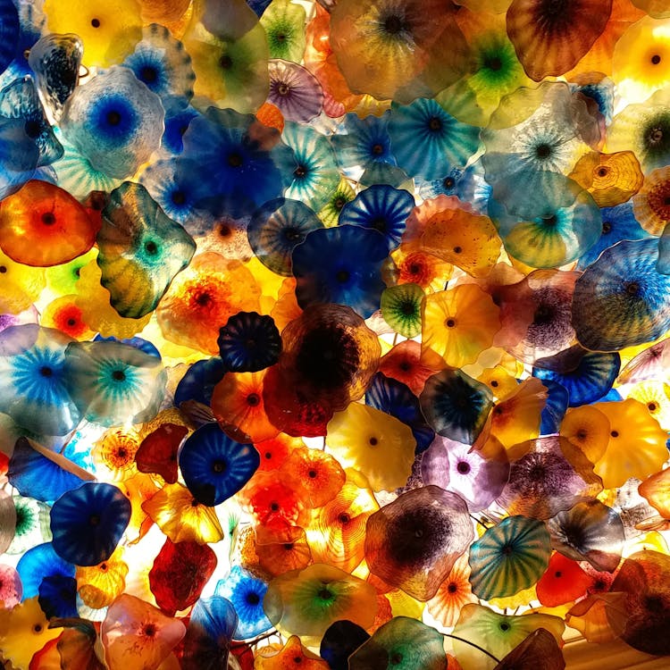 Close-up Of Hand Blown Glass Flowers