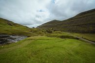 Houses on Green Mountain Lowland in Scotland