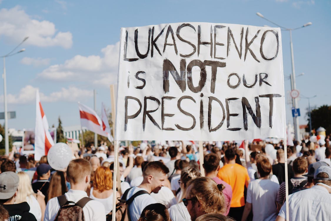 Free Protesters in Belarus Stock Photo