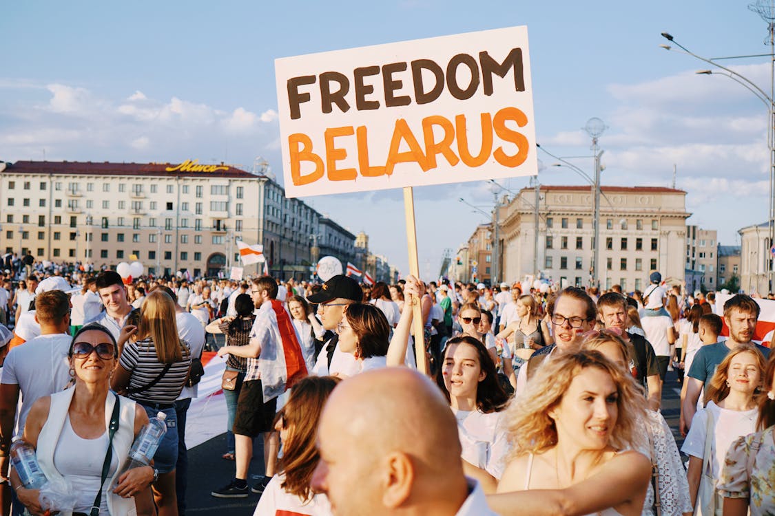 Free Protesters in Belarus Stock Photo