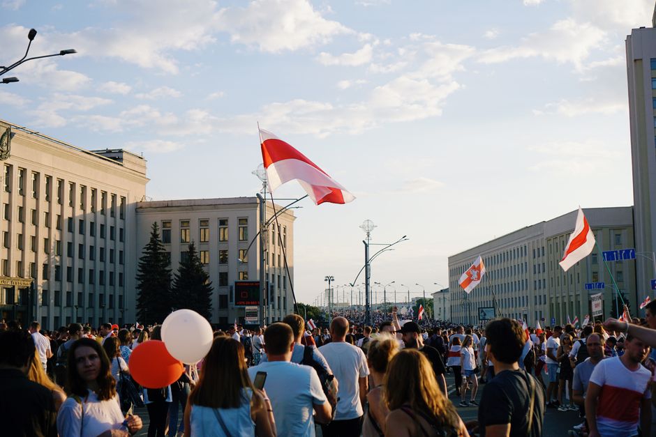 Crowd of People Marching on a Rally · Free Stock Photo