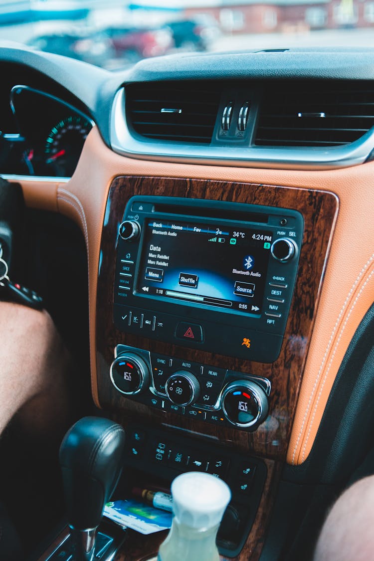 Radio In Modern Car With Buttons And Display