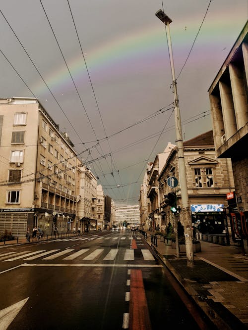 Rainbow Over a City