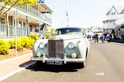 White Vintage Car