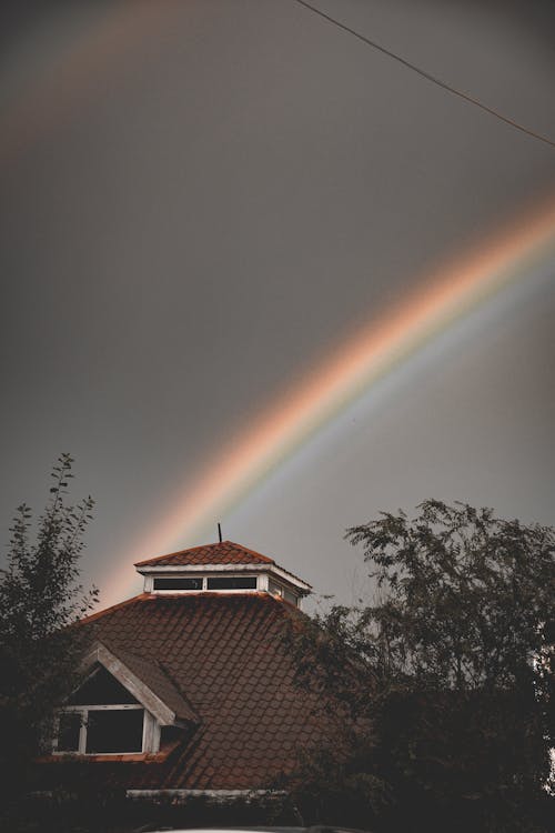 Free Rainbow in Gray Sky Stock Photo