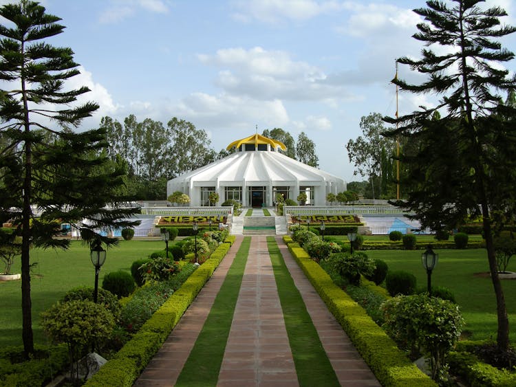 Gurudwara Building In Green Park Landscape