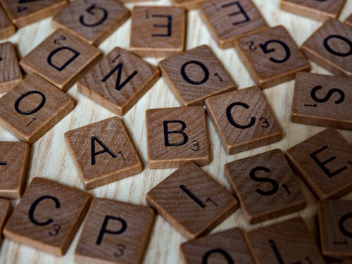 Close-Up Shot of Brown Wooden Blocks With Number