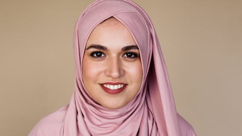 Woman in Pink Hijab Smiling