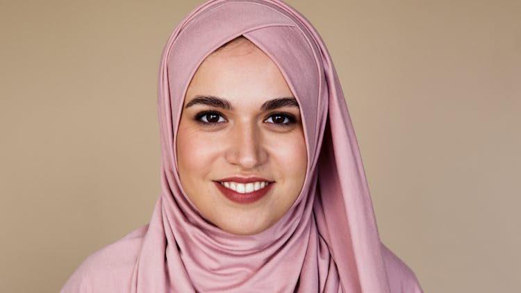 Woman In Pink Hijab Smiling