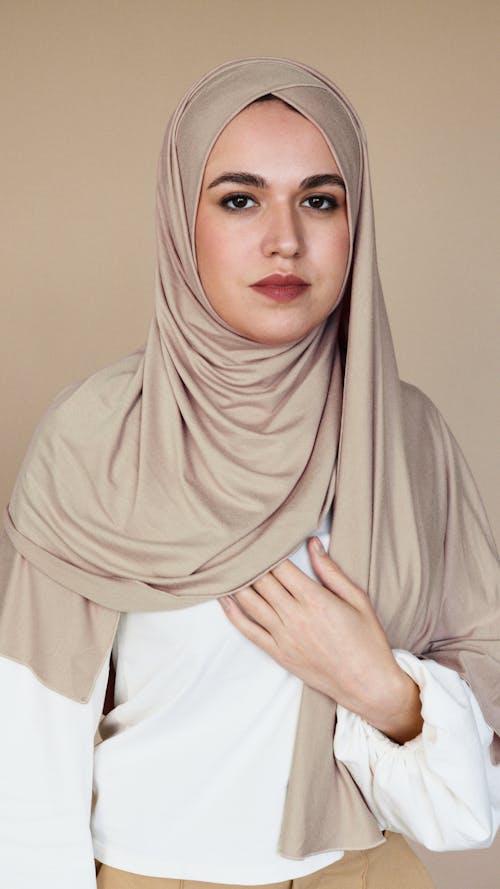 Woman in Beige Hijab