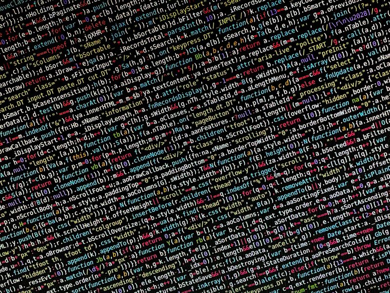 Colorful syntax-highlighted code on a screen