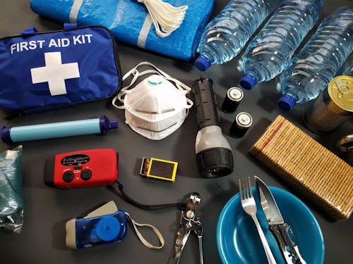 Free First Aid and Surival Kits Stock Photo