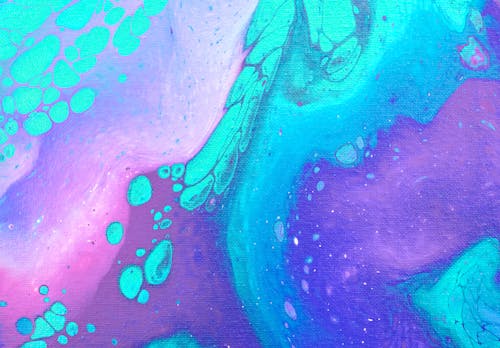 Blue and Pink Abstract Paint