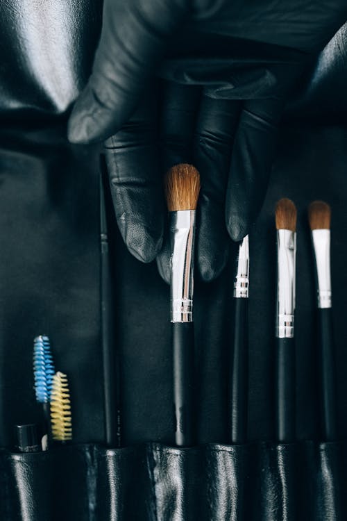 Close-Up Shot of Makeup Brush Set