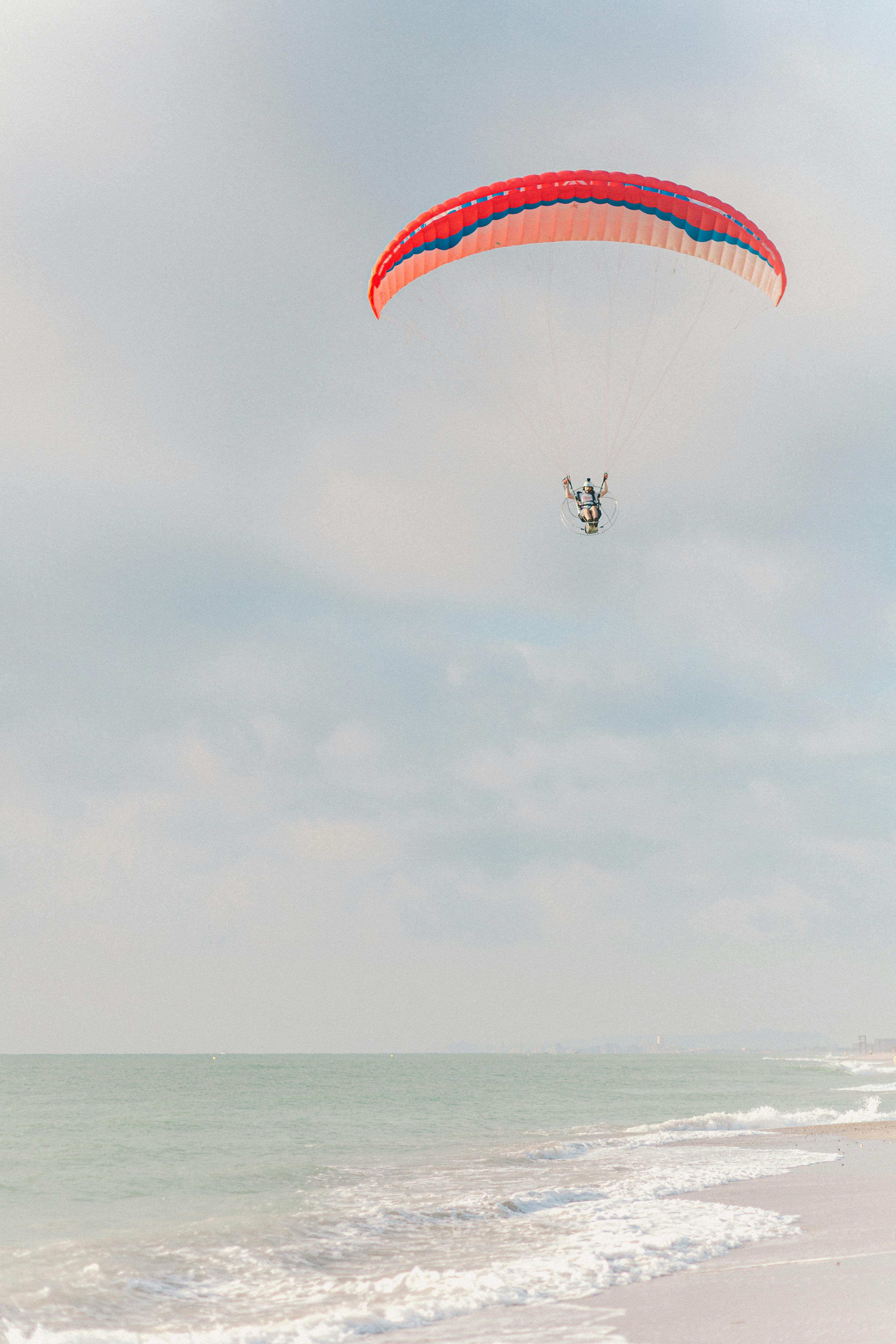 a person doing paragliding