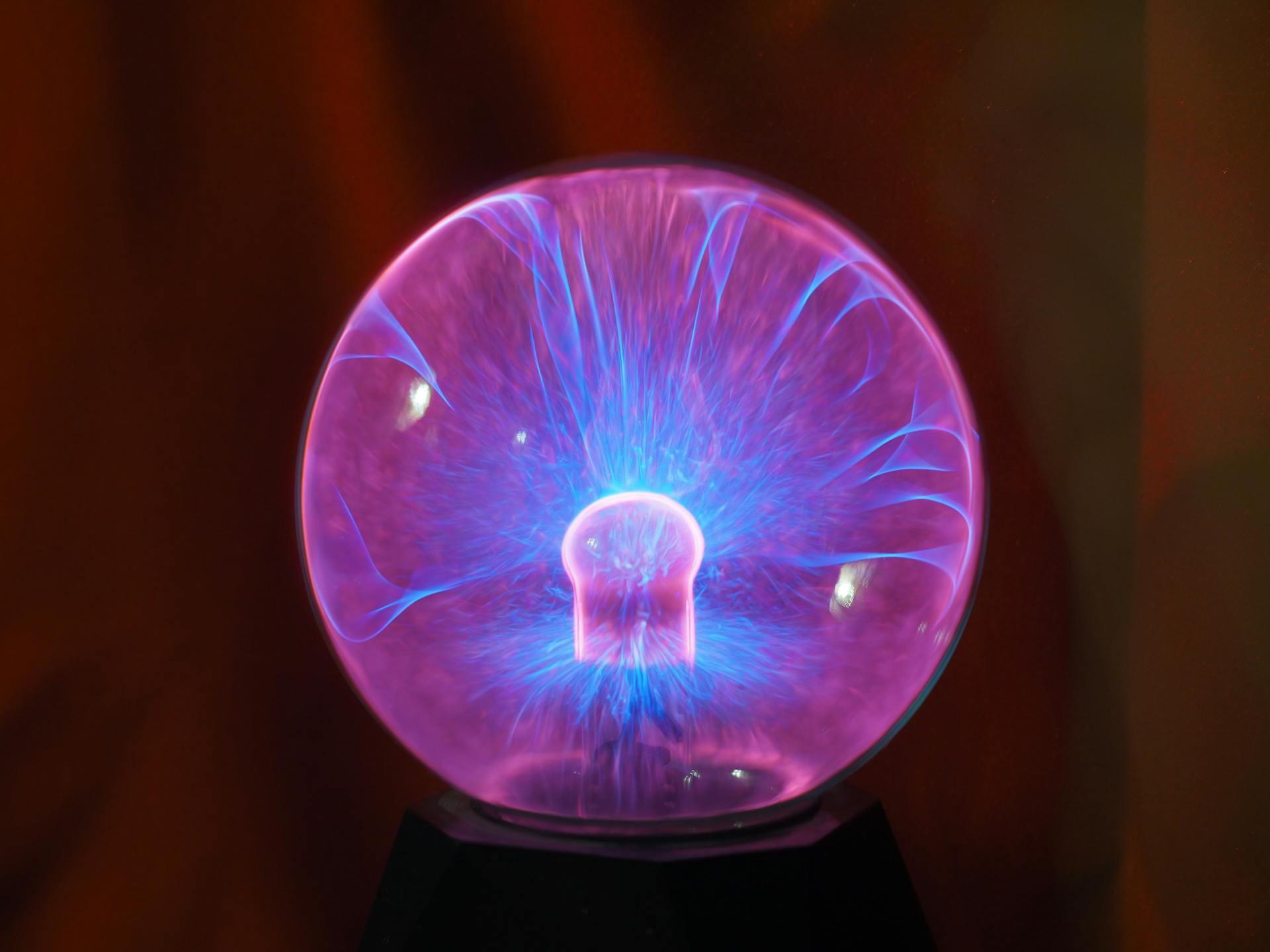 A Tesla Coil Plasma Glass in Close-up Shot