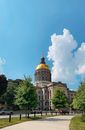 White and Gold Dome Building Under Blue Sky