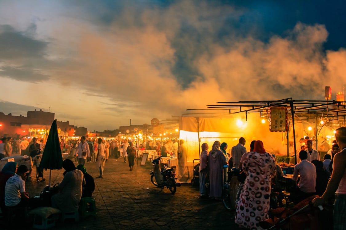 People In Night Market