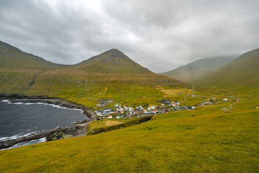 Saksun village and black-sand lagoon — Faroe Islands