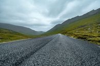 Empty Asphalt Road in Green Nature Landscape