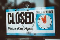 A Sign Sticking on Glass